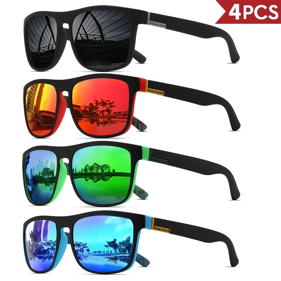 Fishing Sunglasses Polarized - 1-4PCS Men Classical Square Polarized Sports