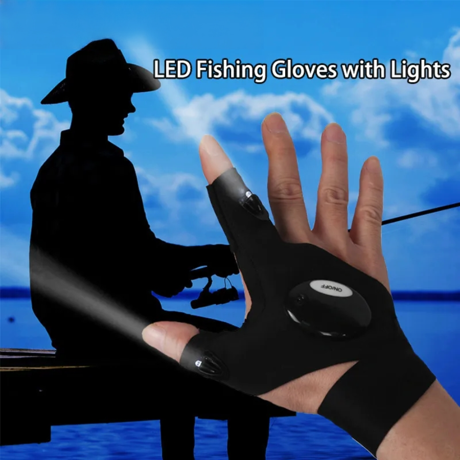 LED Half Finger Glove for Men  - Fishing Gloves avaliação e preço