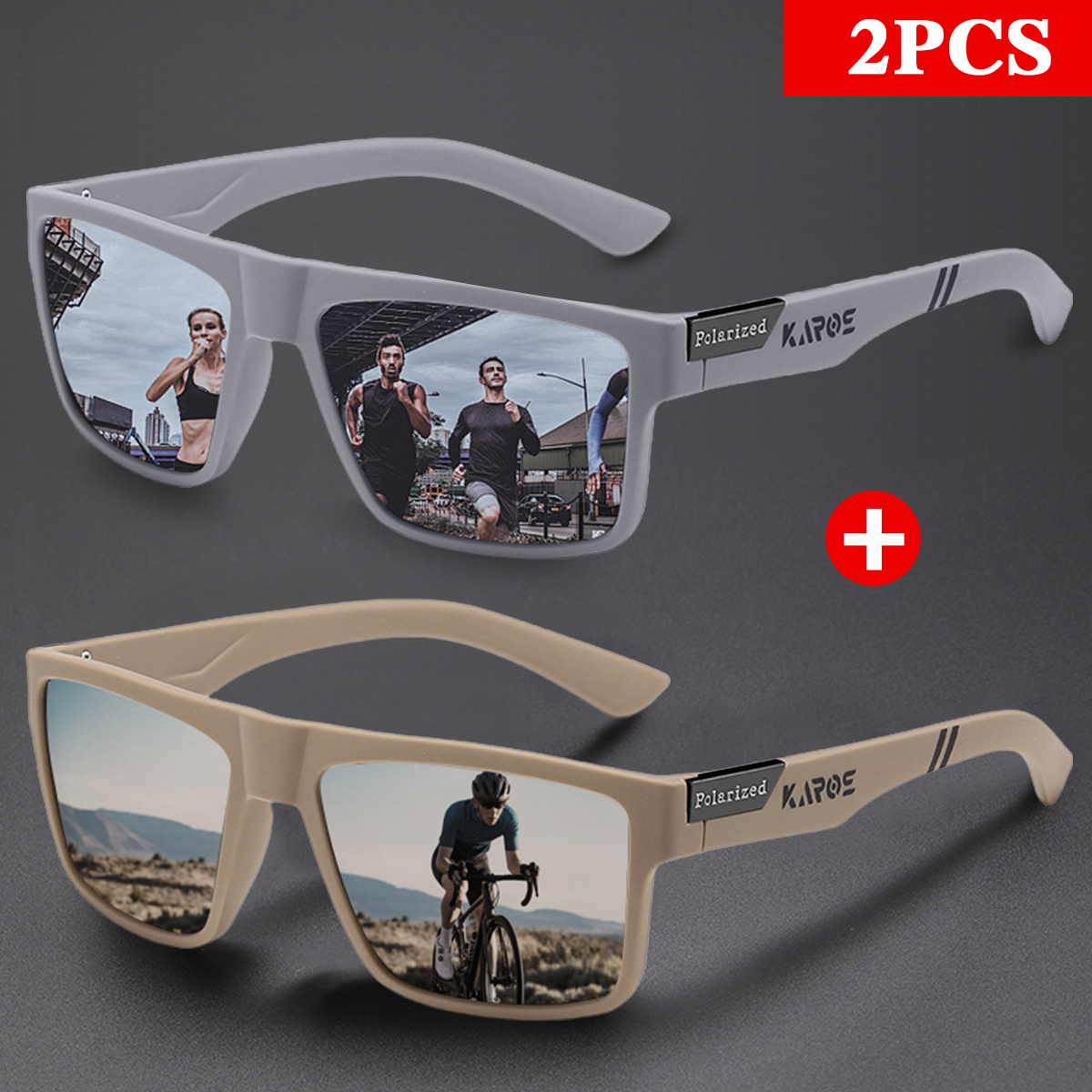 KAROS 2PCS Retro Square Polari - Fishing Sunglasses Polarized avaliação e preço