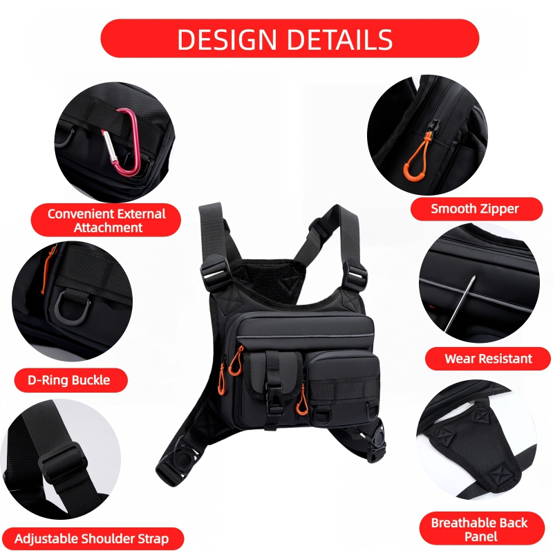 Men's Tactical Chest Bag, Runn - Fishing Vest avaliação e preço