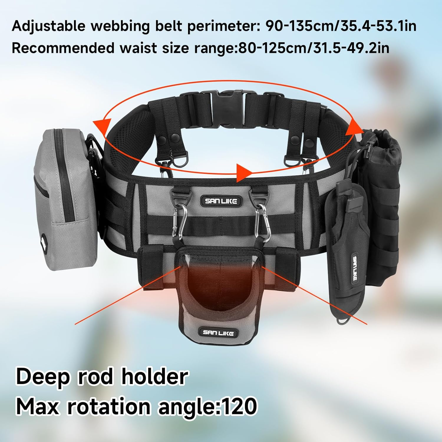 SANLIKE Fishing Belt Rod Holde - Fishing Backpack avaliação e preço