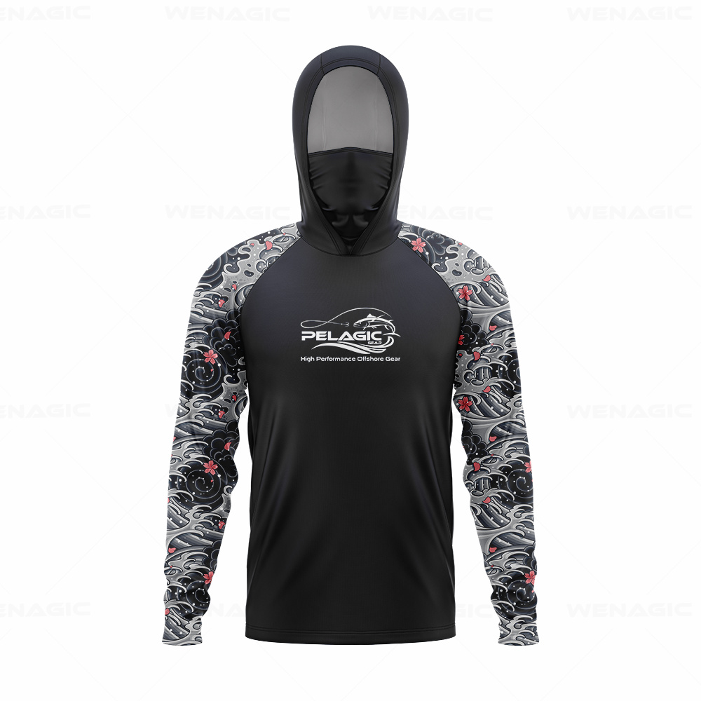 pelagic gear Men Hood Fishing  - Fishing Shirt Uv Protection avaliação e preço