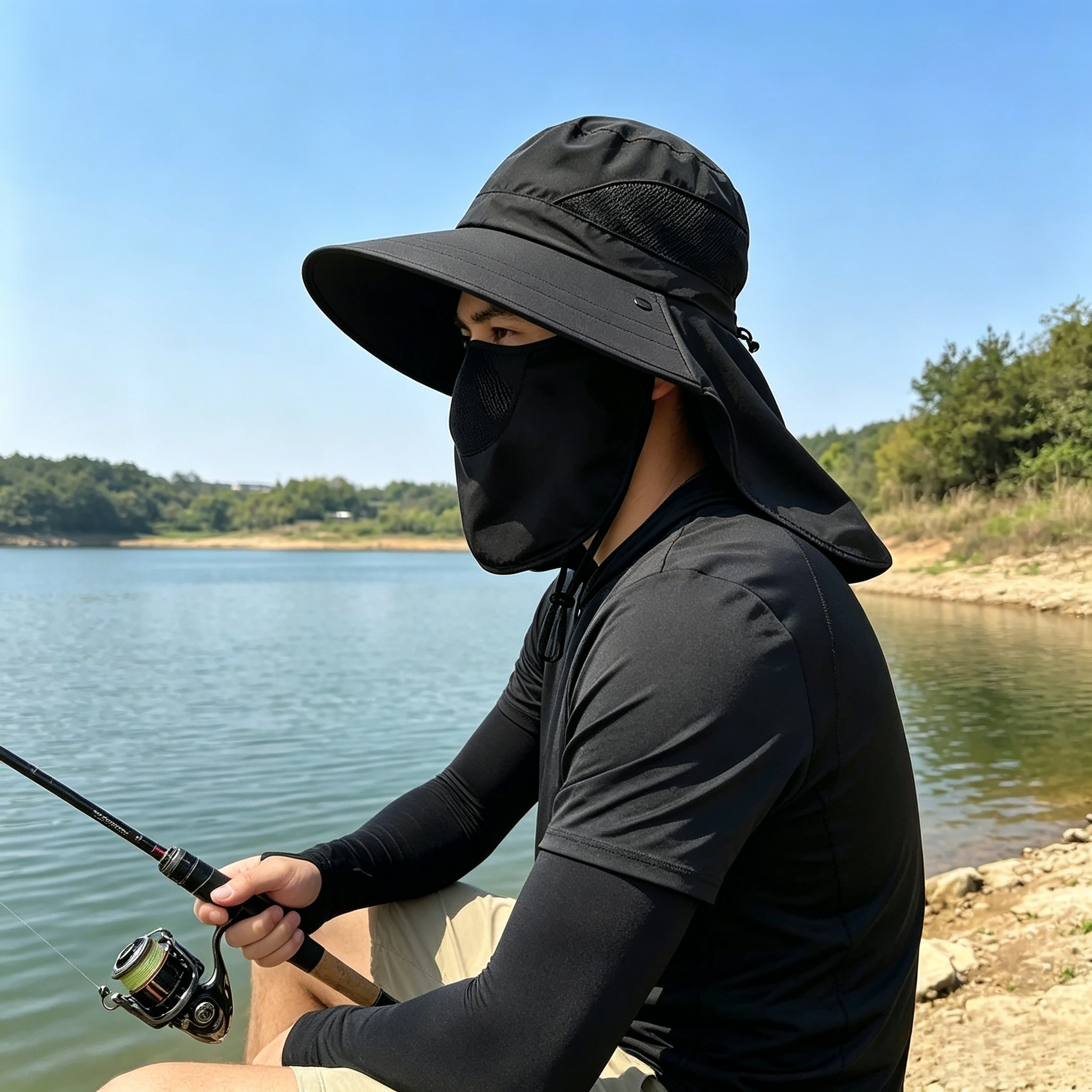 Full Face Neck Coverage Sun Ha - Fishing Hat avaliação e preço
