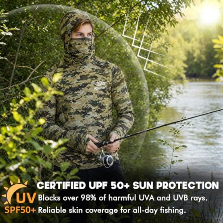 UPF 50+ Fishing Hoodie with Ne - Fishing Hoodie avaliação e preço