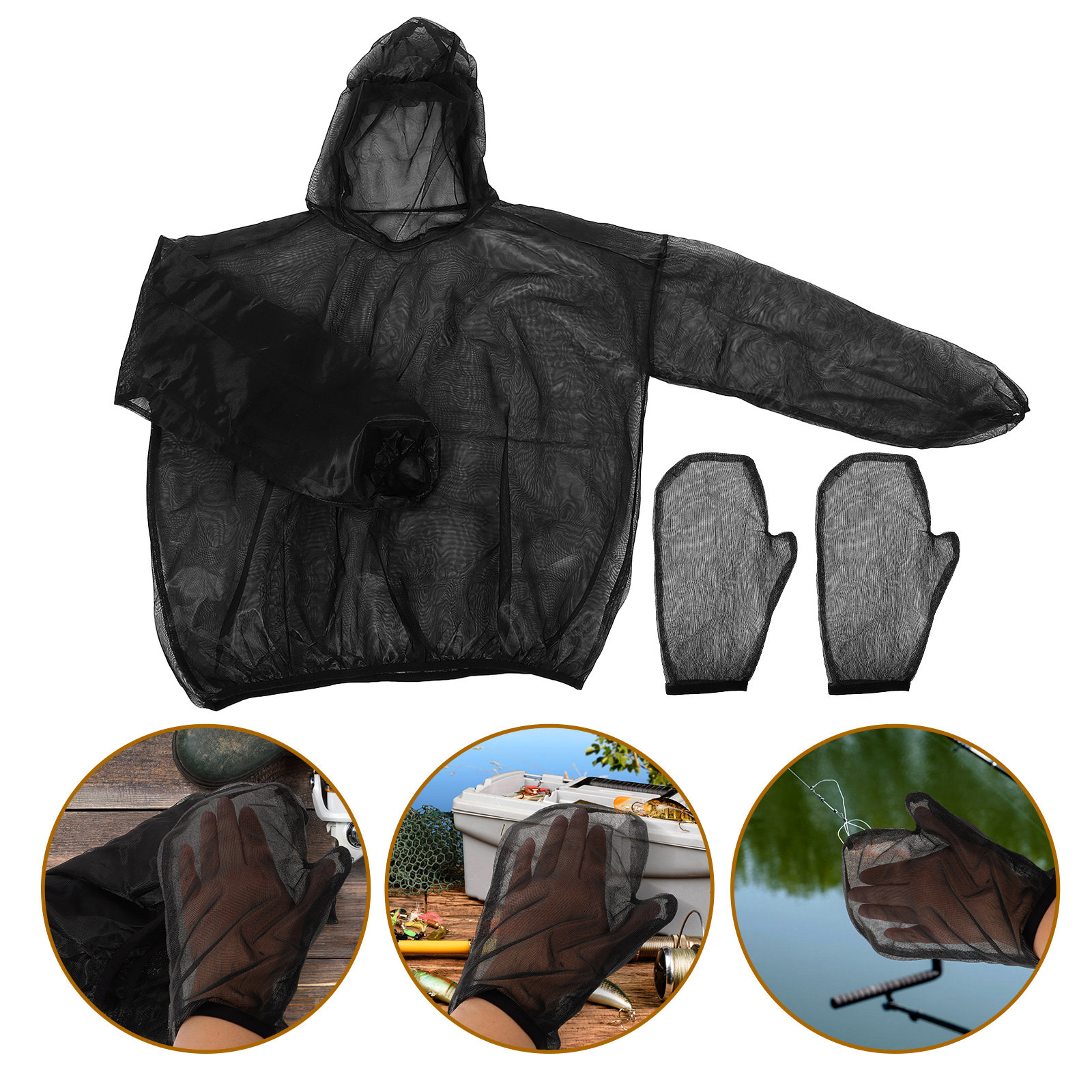 1Set Anti Insect Mesh Suit Ful - Fishing Gloves avaliação e preço