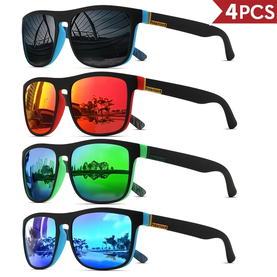 1-4PCS Men Classical Square Po - Fishing Sunglasses Polarized avaliação e preço