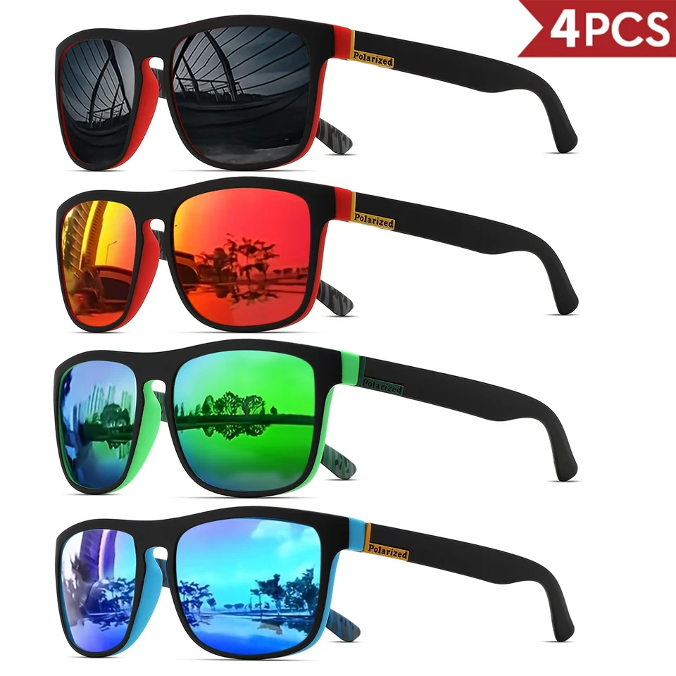 1-4PCS Men Classical Square Po - Fishing Sunglasses Polarized avaliação e preço