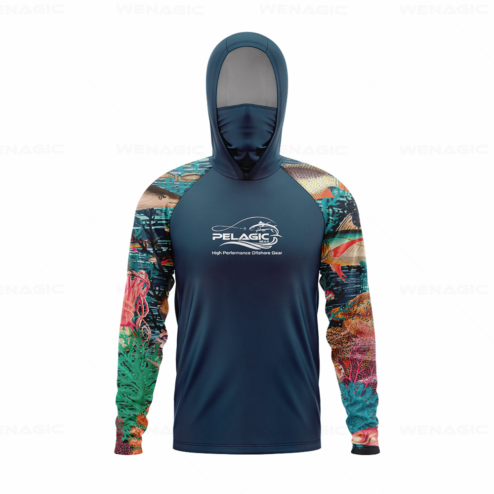pelagic gear Men Hood Fishing  - Fishing Shirt Uv Protection avaliação e preço