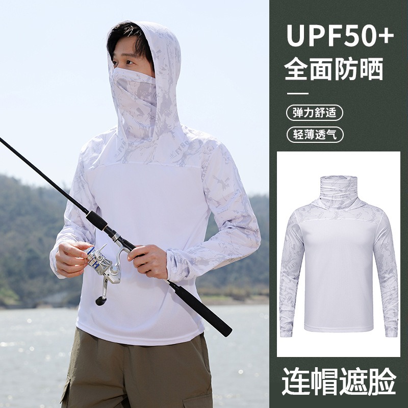 Fishing Shirt Hooded Men Sunsc - Fishing Mask Sun Protection avaliação e preço