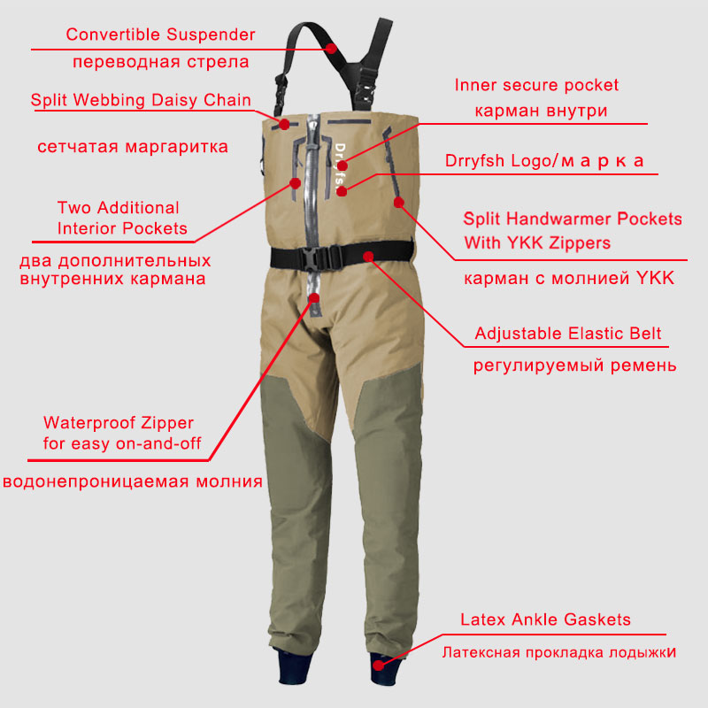 Zippered Waterproof Wader With - Fishing Waders avaliação e preço