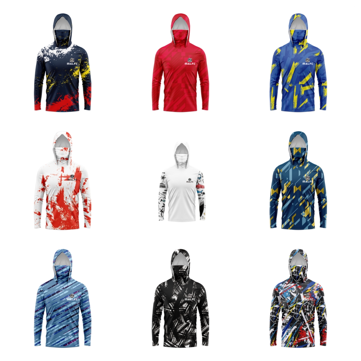 MALFC Men Hood Fishing Shirt l - Fishing Shirt Uv Protection avaliação e preço