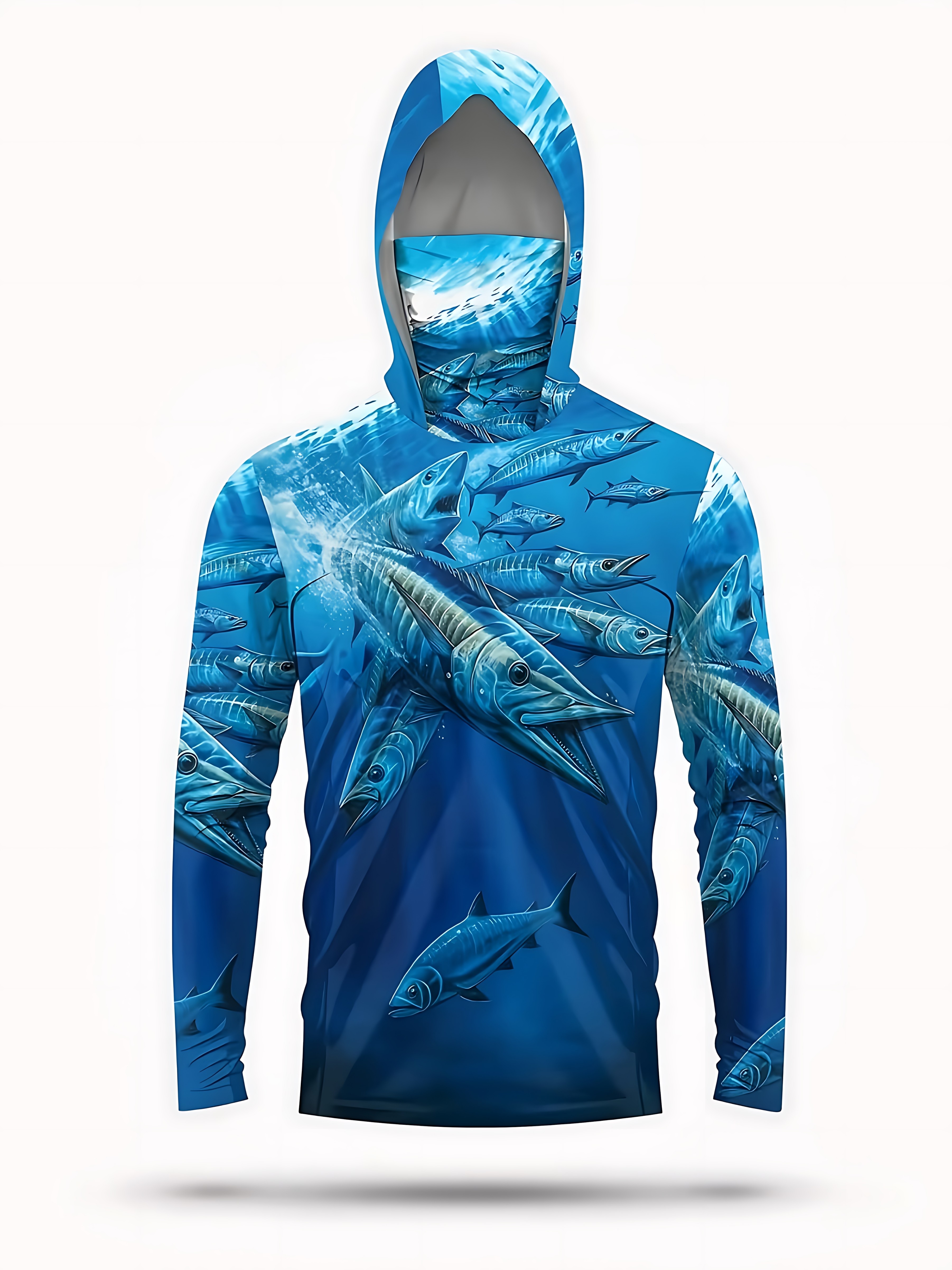 Fishing Shirt Hooded Men Fishi - Fishing Mask Sun Protection avaliação e preço