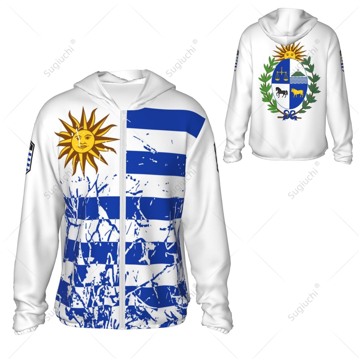 Uruguay Flag Sun Protection Ho - Fishing Hoodie avaliação e preço