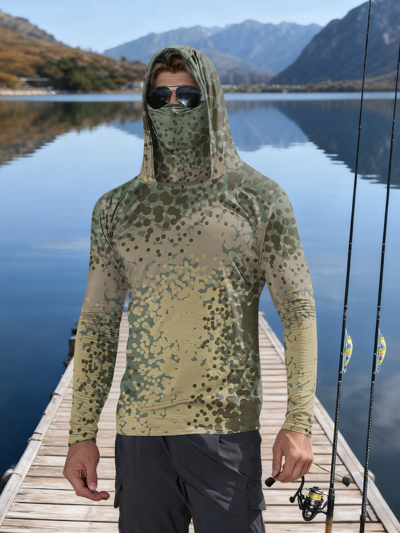 Men's Fishing Hooded Long-Slee - Fishing Shirt Uv Protection avaliação e preço