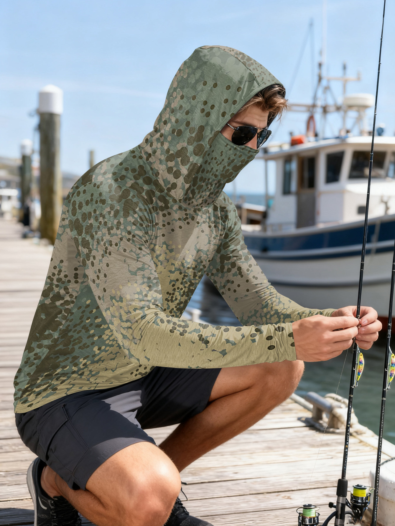 Men's Fishing Hooded Long-Slee - Fishing Shirt Uv Protection avaliação e preço
