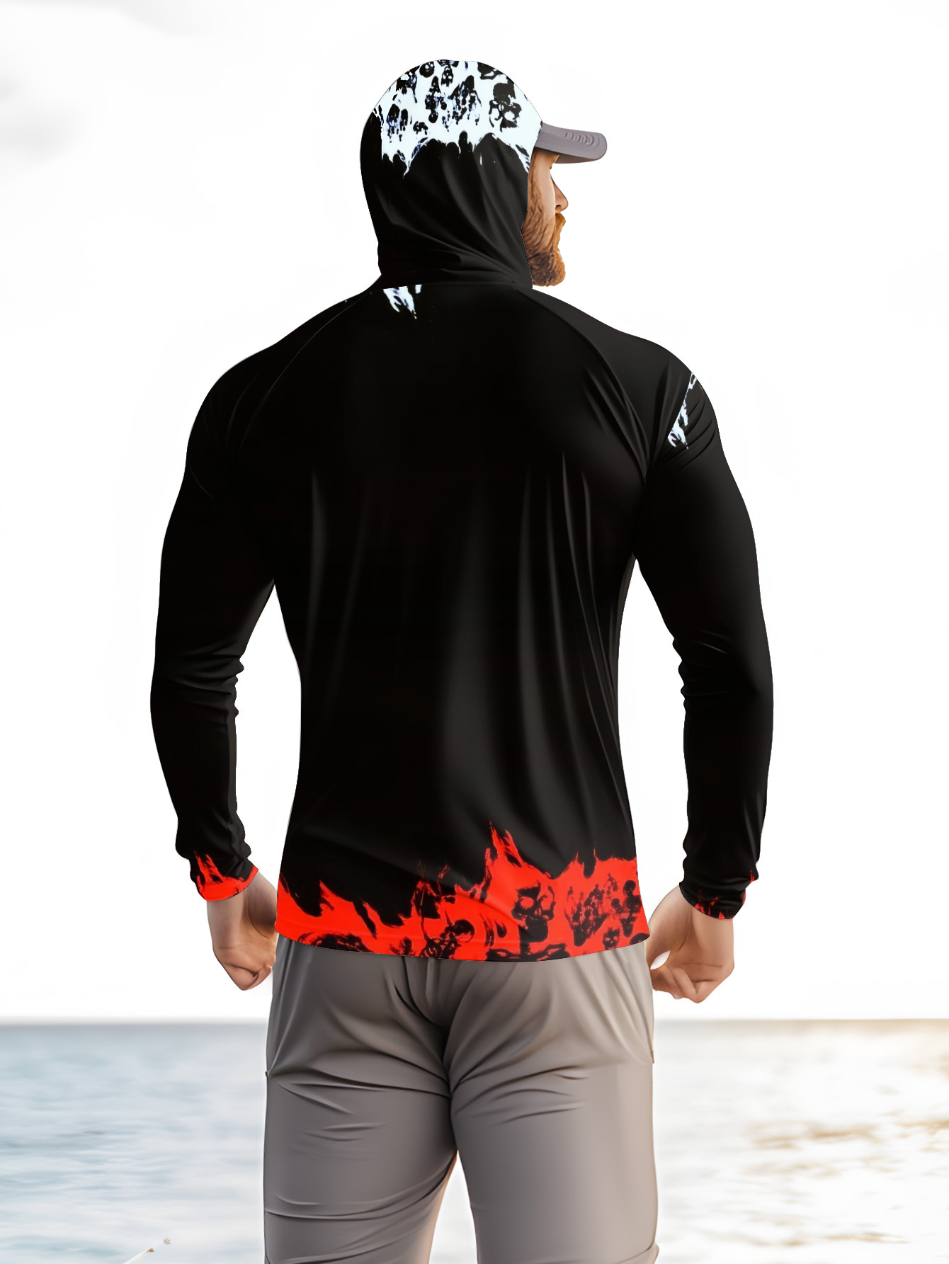 Men Hood Fishing Shirt long sl - Fishing Shirt Uv Protection avaliação e preço