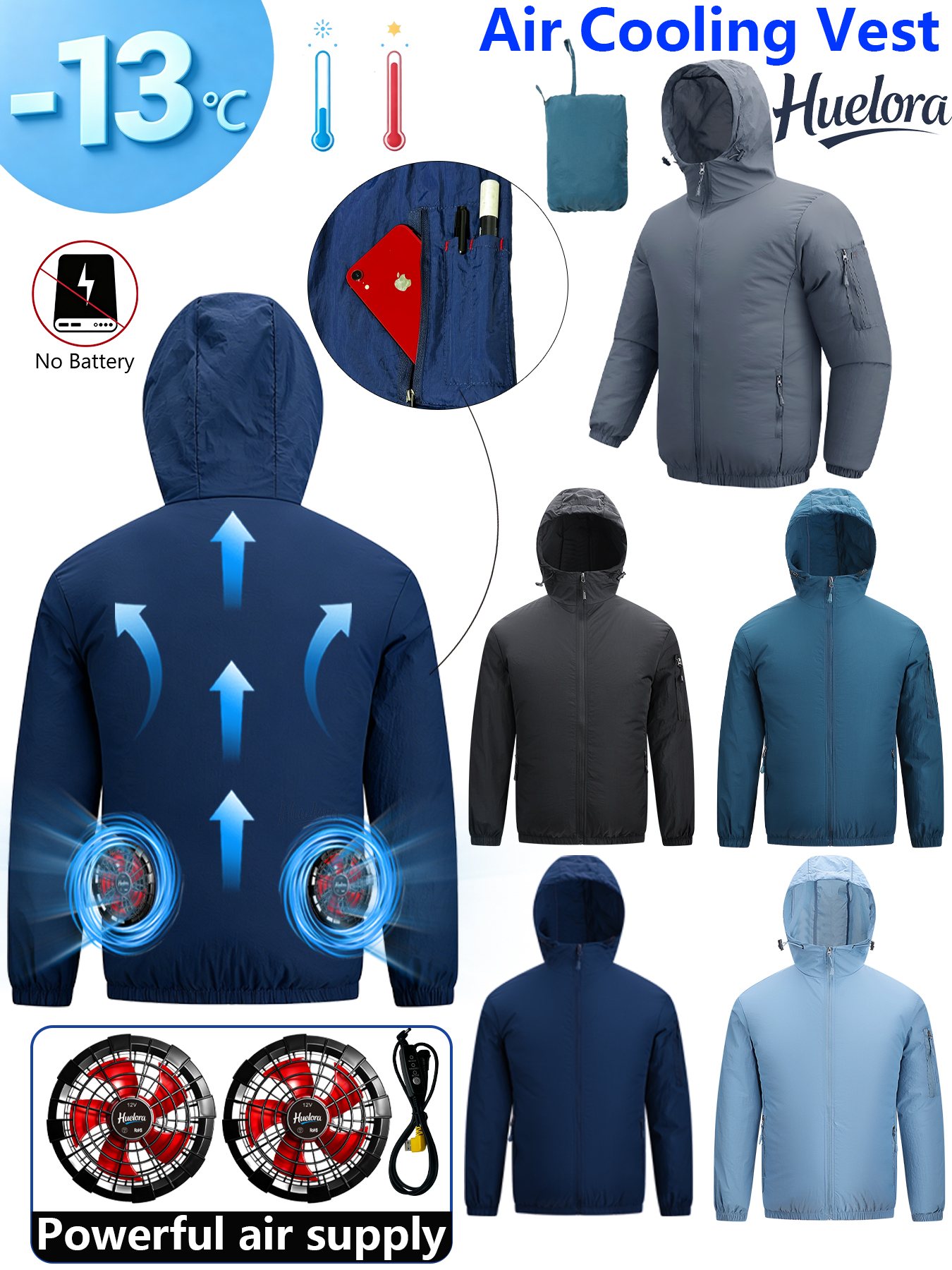 Men's Hooded USB Cooling Jacke - Fishing Hoodie avaliação e preço