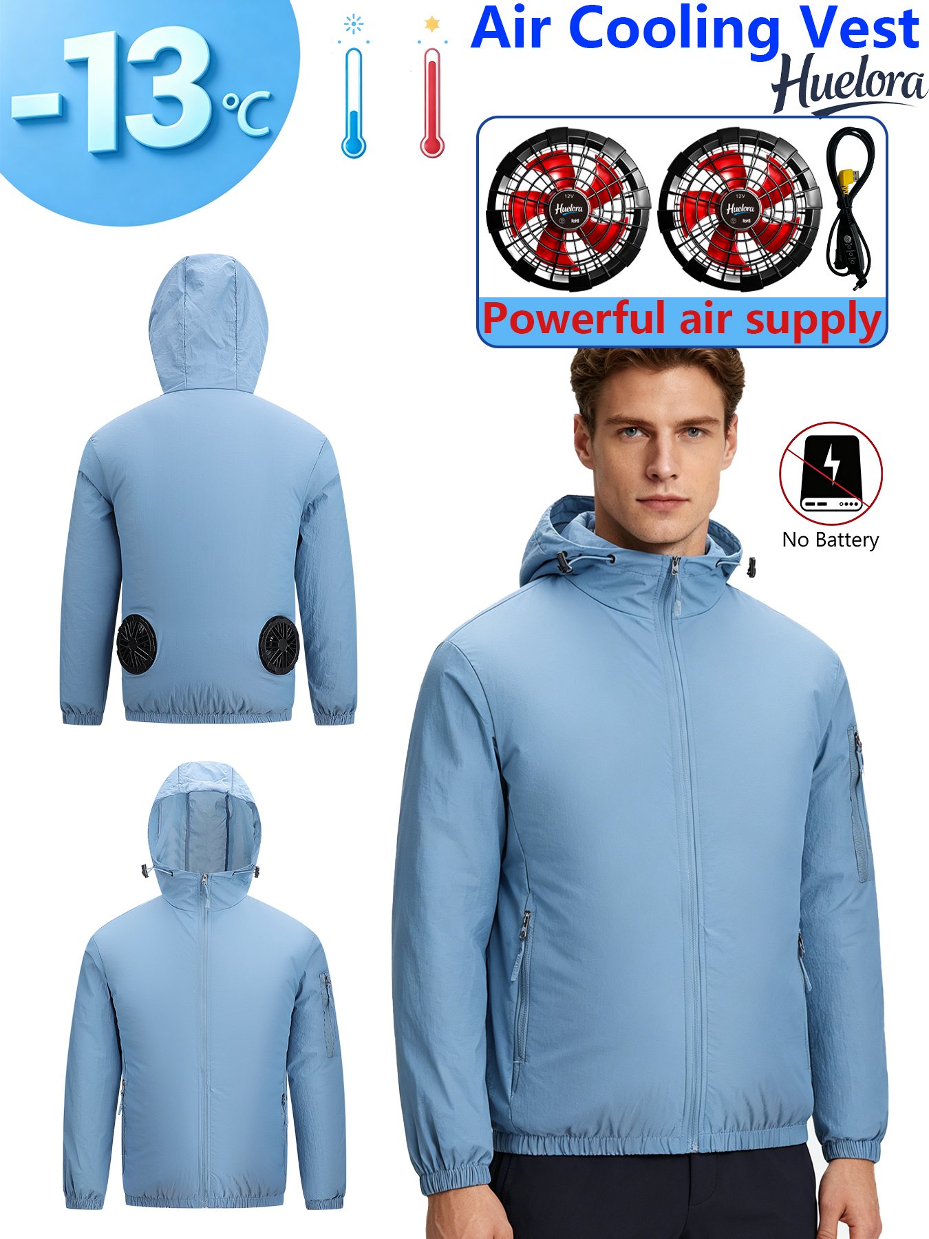 Men's Hooded USB Cooling Jacke - Fishing Hoodie avaliação e preço