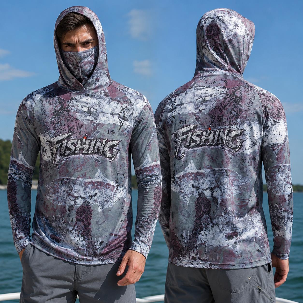 Fishing Shirt Hooded Men Fishi - Fishing Mask Sun Protection avaliação e preço
