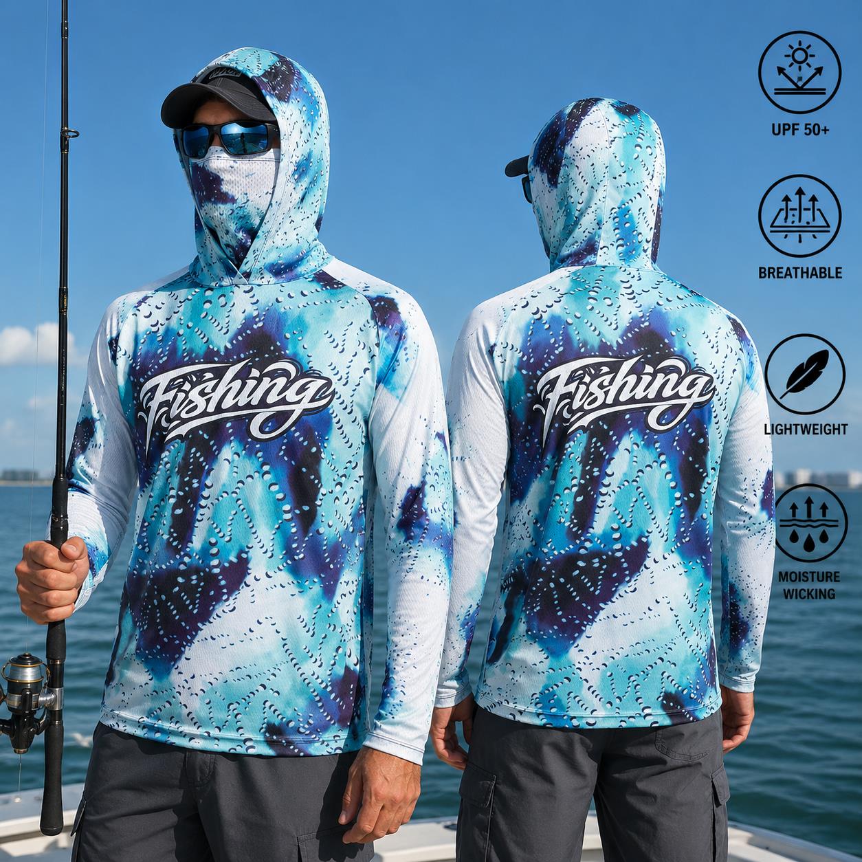 Fishing Shirt Hooded Men Fishi - Fishing Mask Sun Protection avaliação e preço