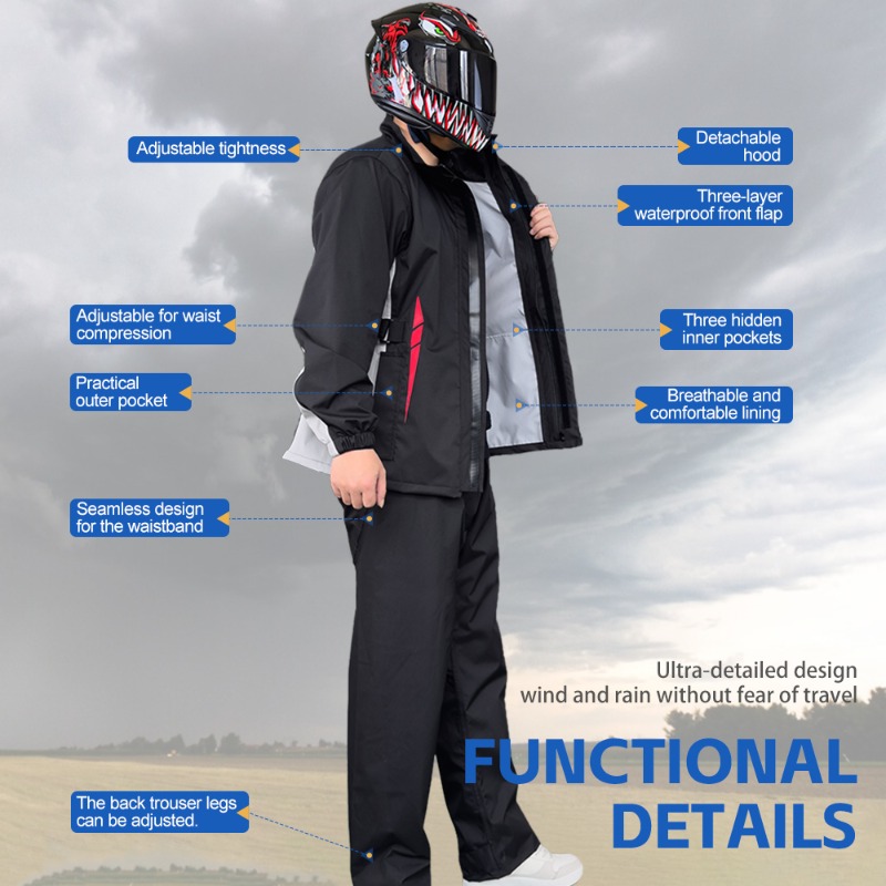 Motorcycle Raincoat Suit Men U - Fishing Jacket Waterproof avaliação e preço