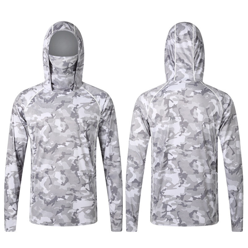 Camouflage Fishing T-shirt wit - Fishing Shirt Uv Protection avaliação e preço