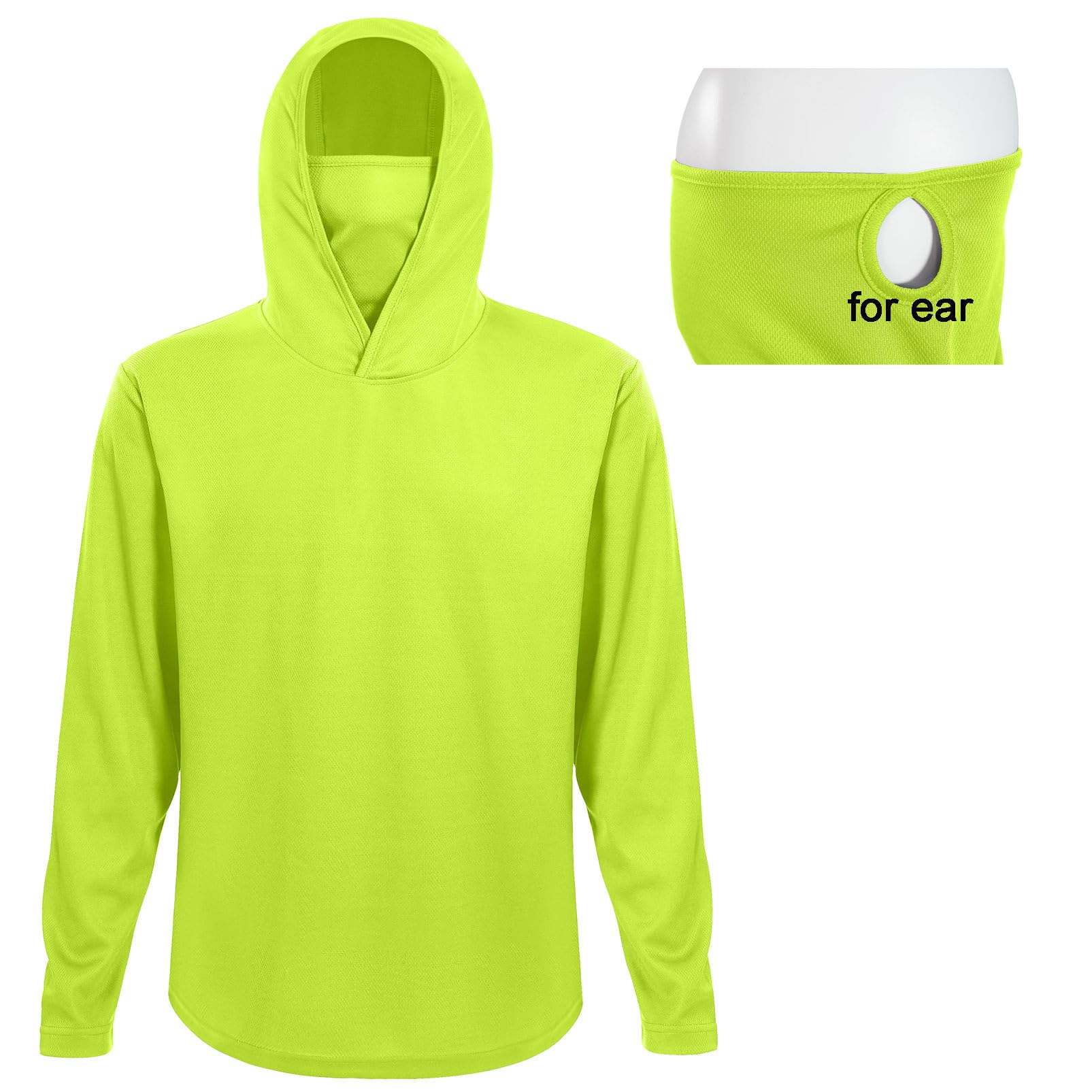 4 Pack Men's Running Hoodie wi - Fishing Mask Sun Protection avaliação e preço