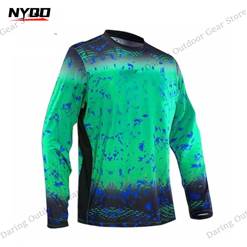 Men's Long Sleeve UPF 50+ Fish - Fishing Shirt Uv Protection avaliação e preço