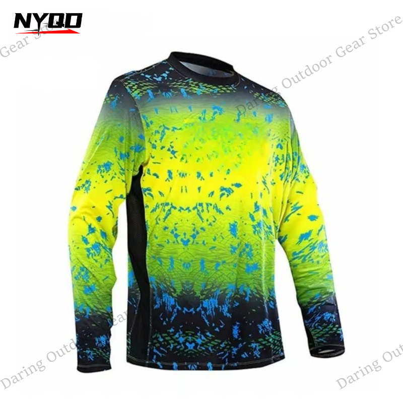 Men's Long Sleeve UPF 50+ Fish - Fishing Shirt Uv Protection avaliação e preço