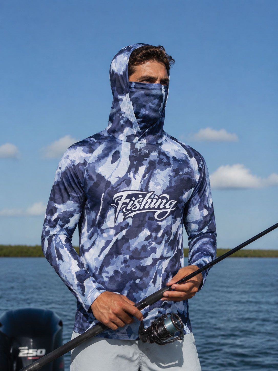 Fishing Shirt Hooded Men Fishi - Fishing Mask Sun Protection avaliação e preço