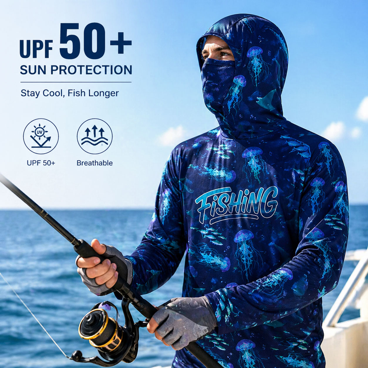 Fishing Hood Riding Tops Wear  - Fishing Hoodie avaliação e preço