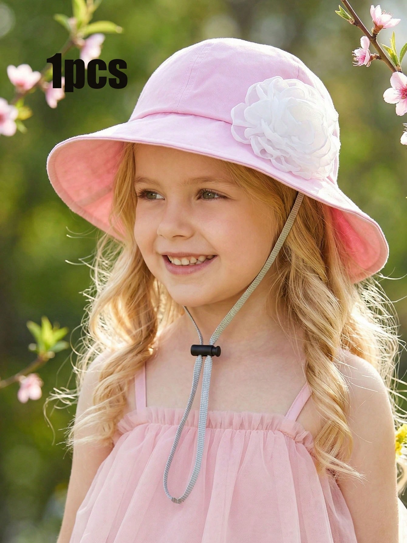 1Pc 3-8Y Girls White Big Flowe - Fishing Hat avaliação e preço