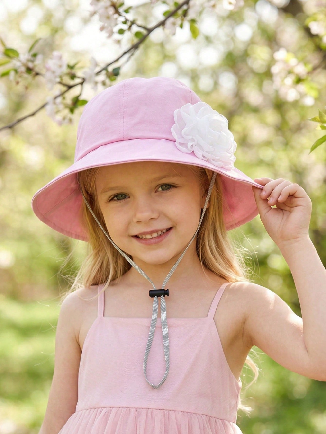 1Pc 3-8Y Girls White Big Flowe - Fishing Hat avaliação e preço