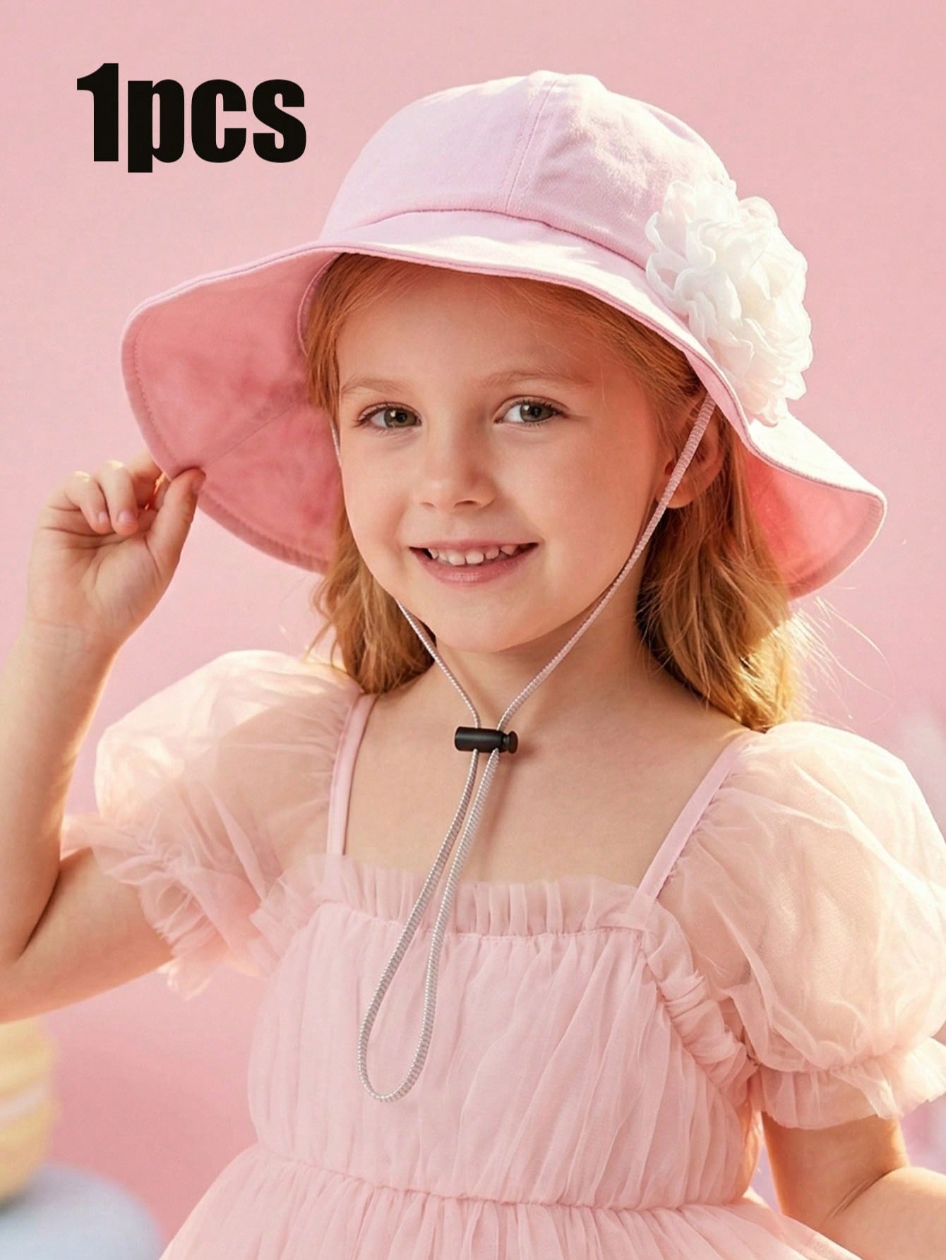 1Pc 3-8Y Girls White Big Flowe - Fishing Hat avaliação e preço