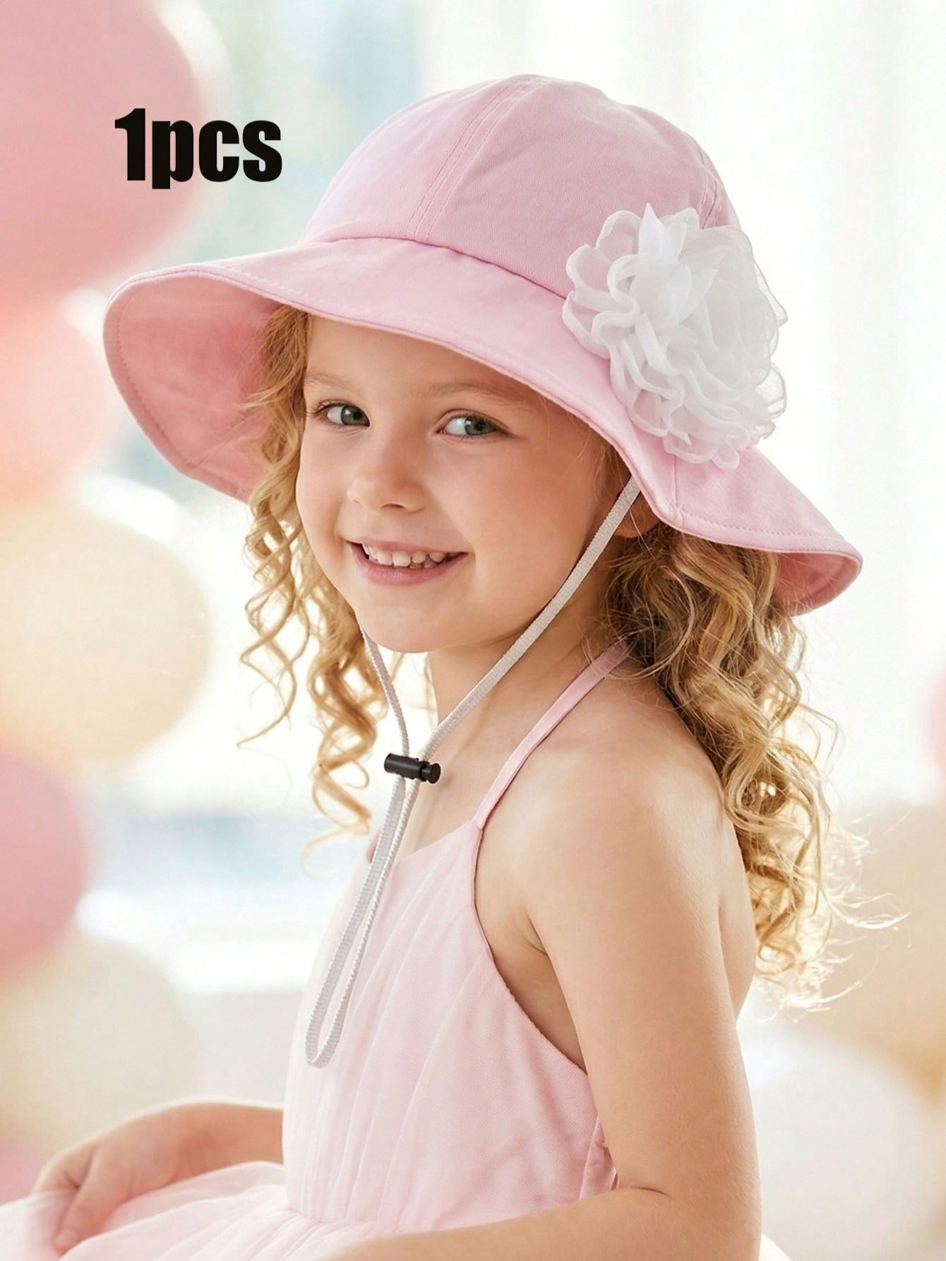 1Pc 3-8Y Girls White Big Flowe - Fishing Hat avaliação e preço