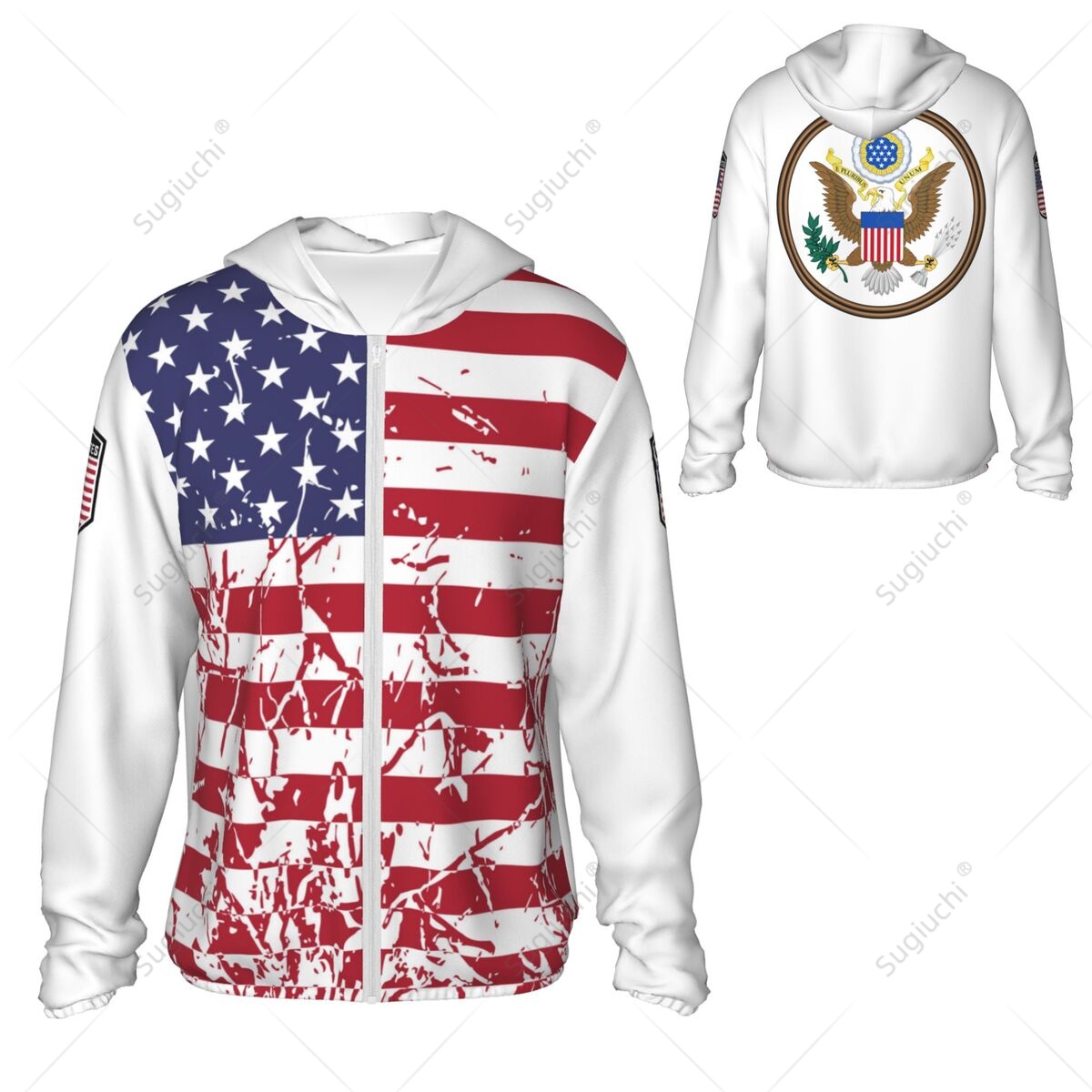 United States Flag Sun Protect - Fishing Hoodie avaliação e preço