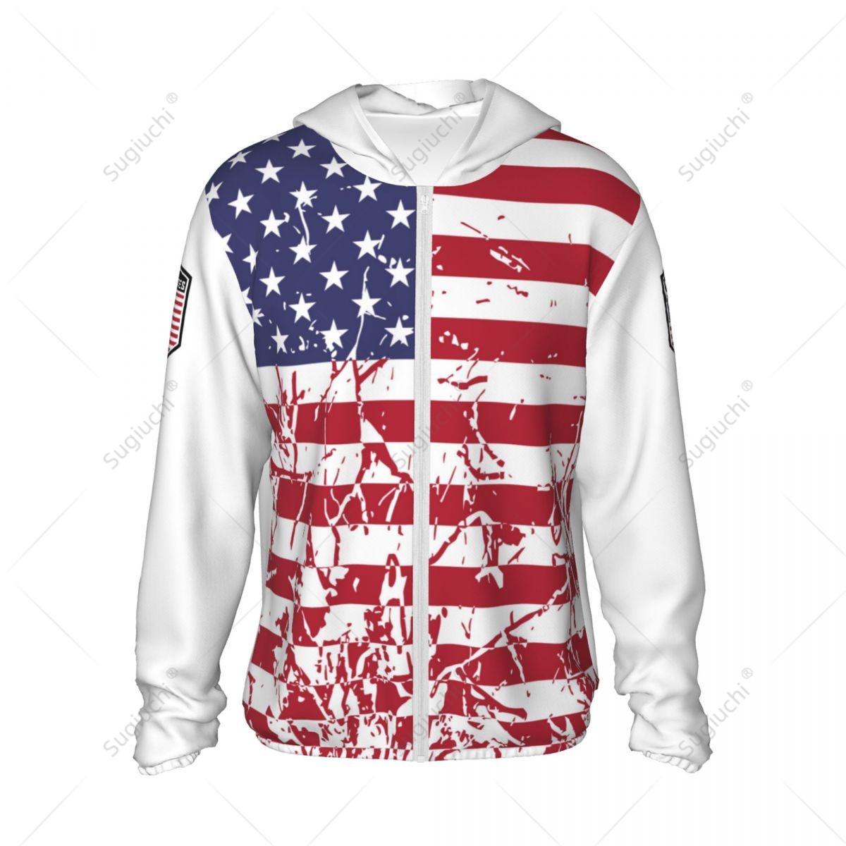 United States Flag Sun Protect - Fishing Hoodie avaliação e preço