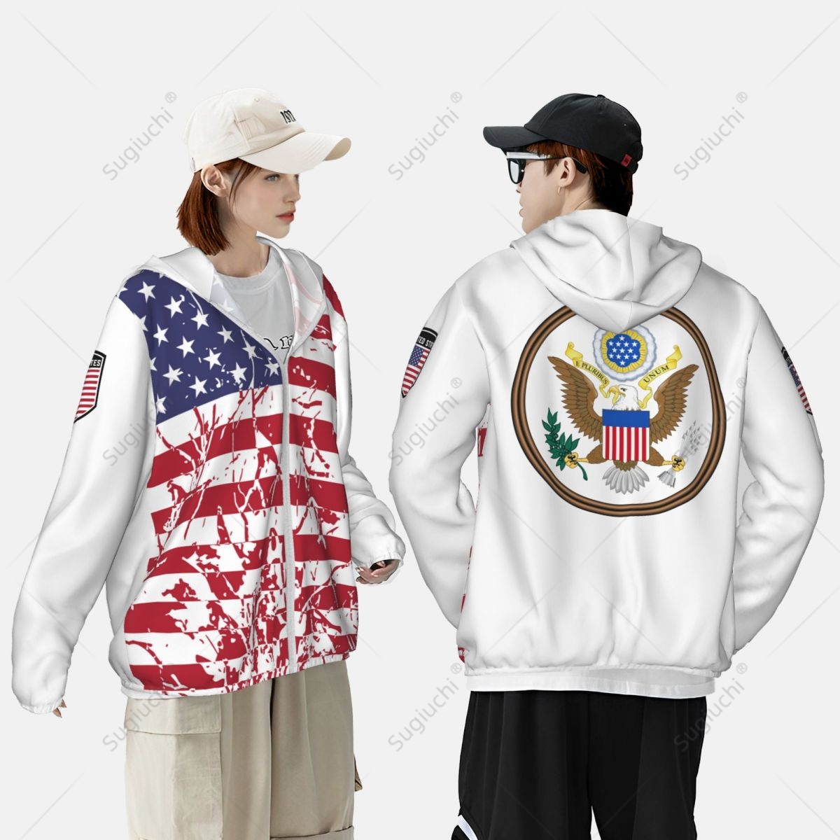 United States Flag Sun Protect - Fishing Hoodie avaliação e preço