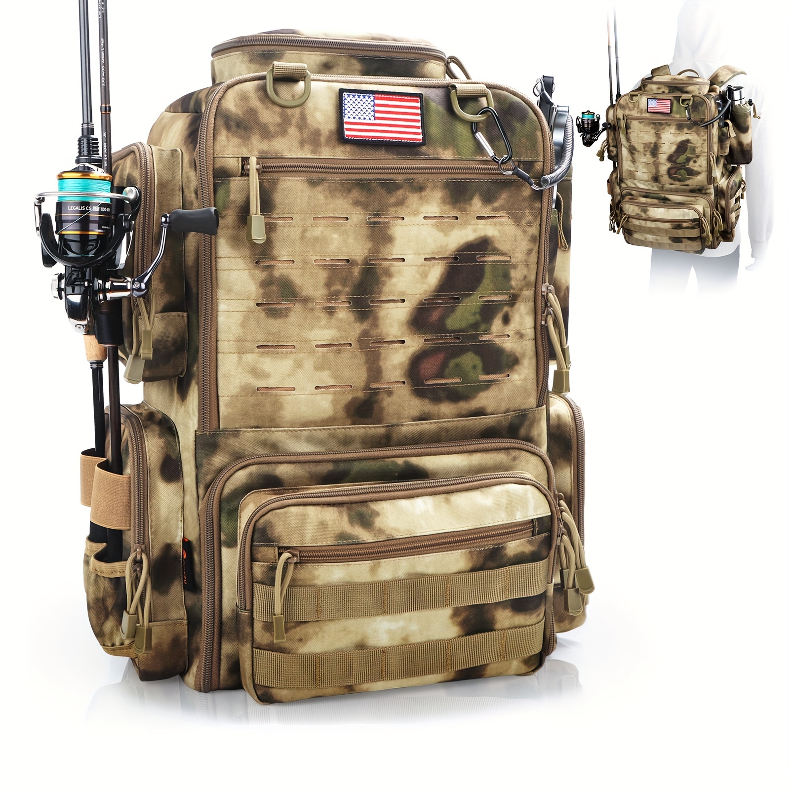 A Spacious 11.89gal Fishing Ba - Fishing Backpack avaliação e preço