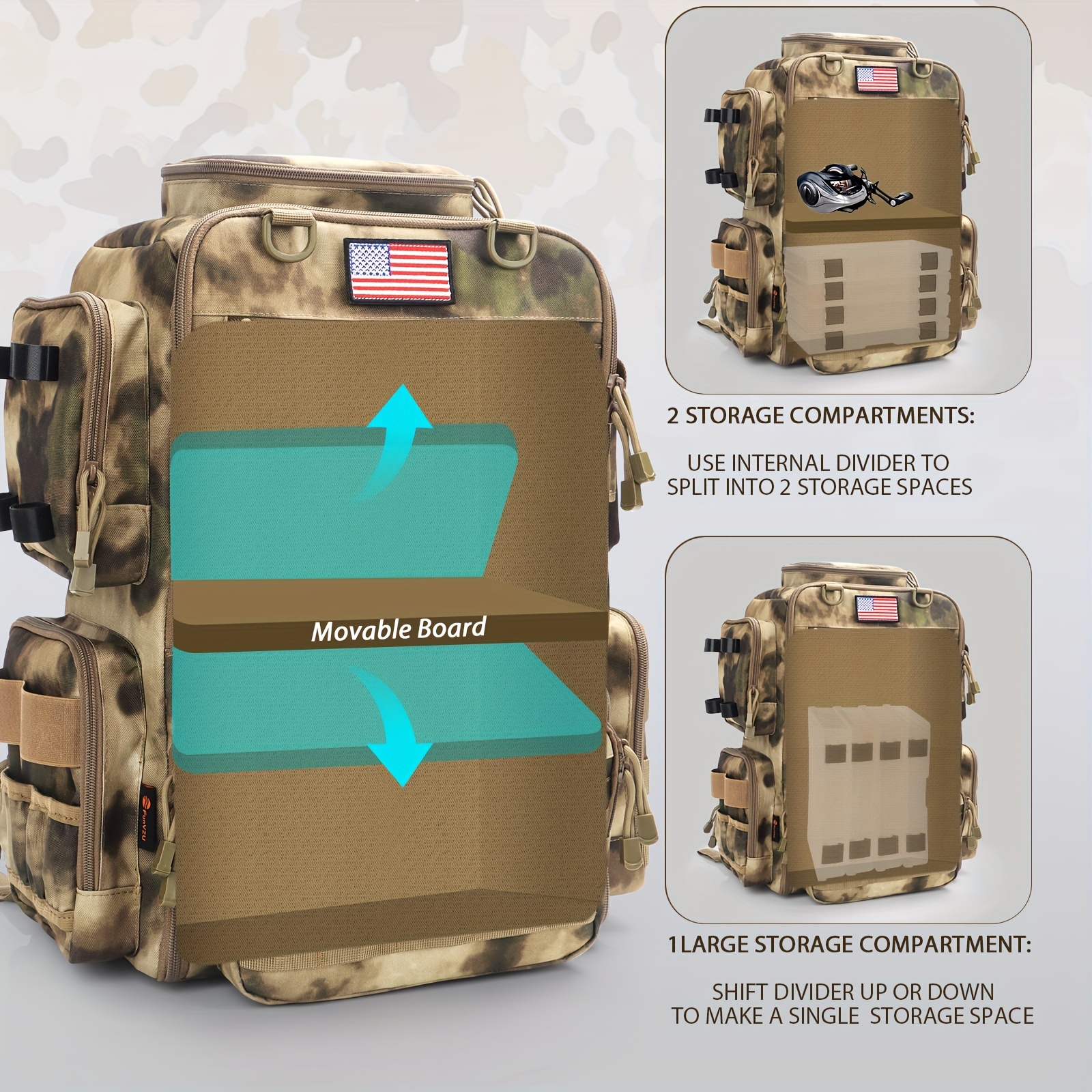 A Spacious 11.89gal Fishing Ba - Fishing Backpack avaliação e preço