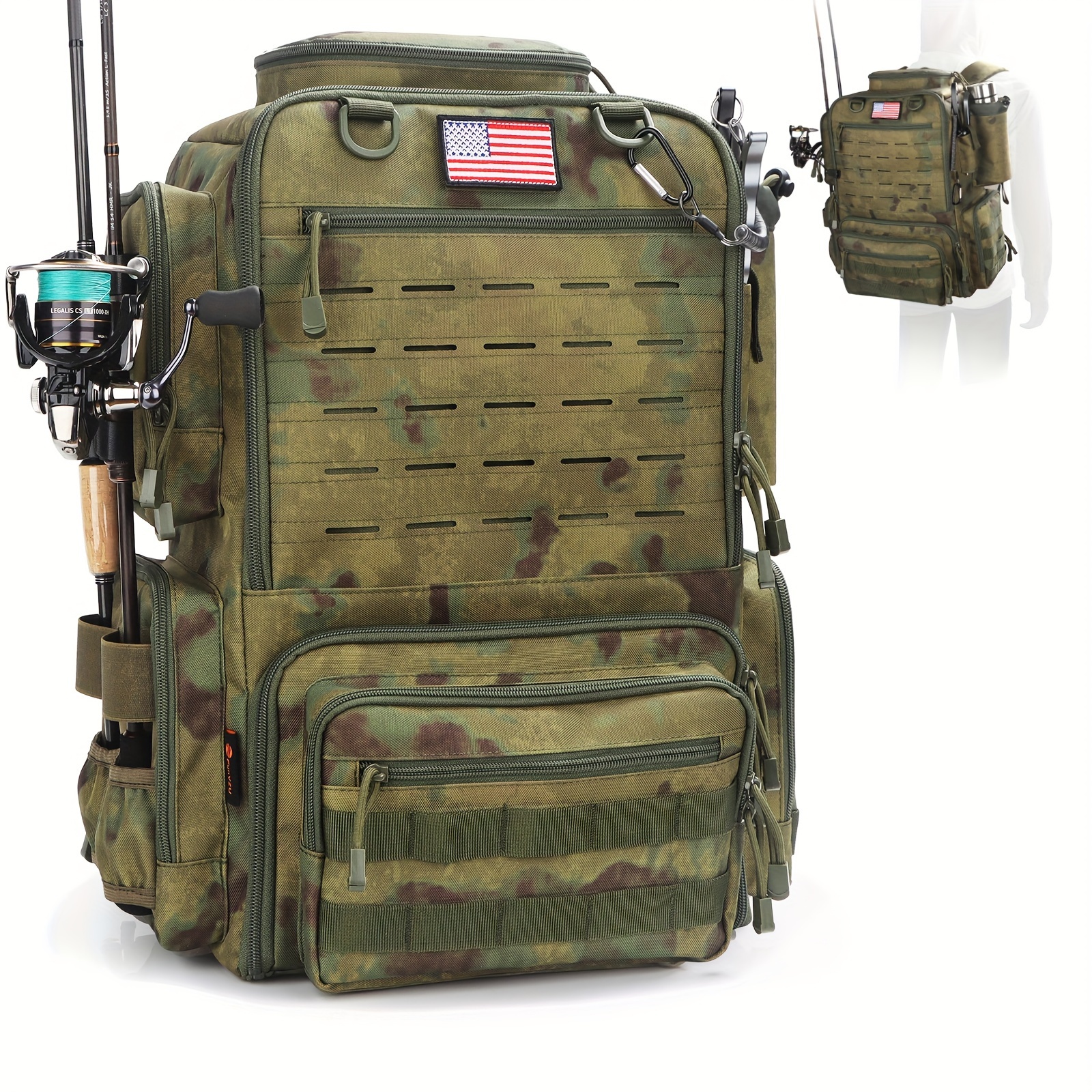 A Spacious 11.89gal Fishing Ba - Fishing Backpack avaliação e preço