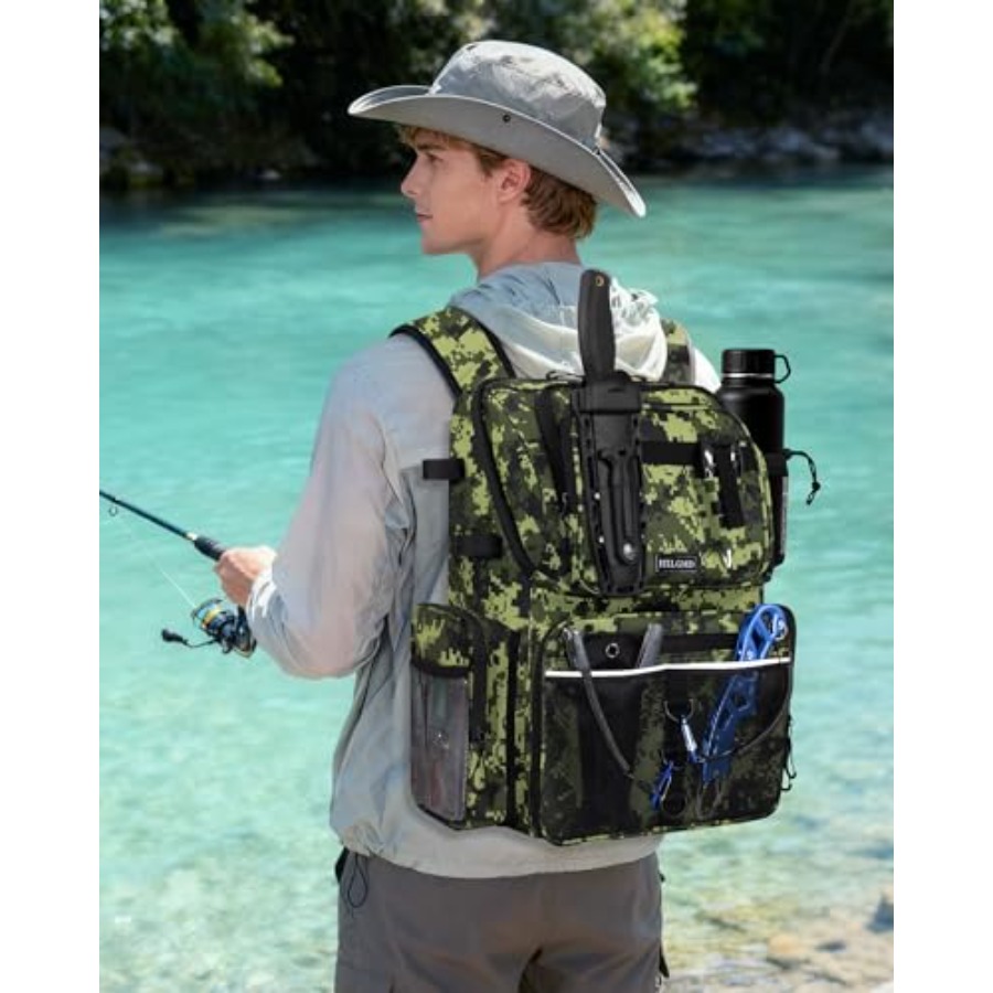 Fishing Backpack with Rod Hold - Fishing Backpack avaliação e preço
