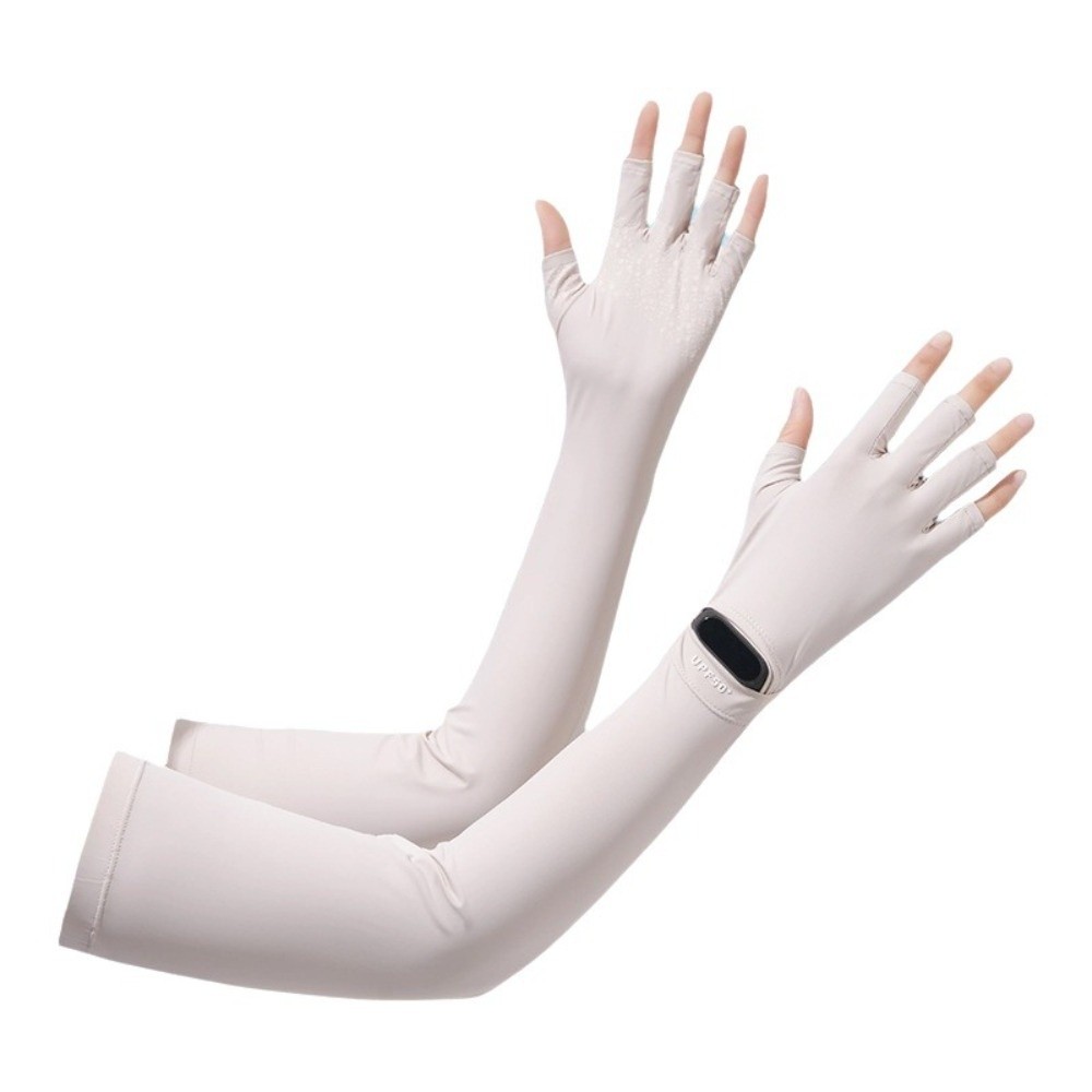 Fashion Solid Color Long Sleev - Fishing Gloves avaliação e preço