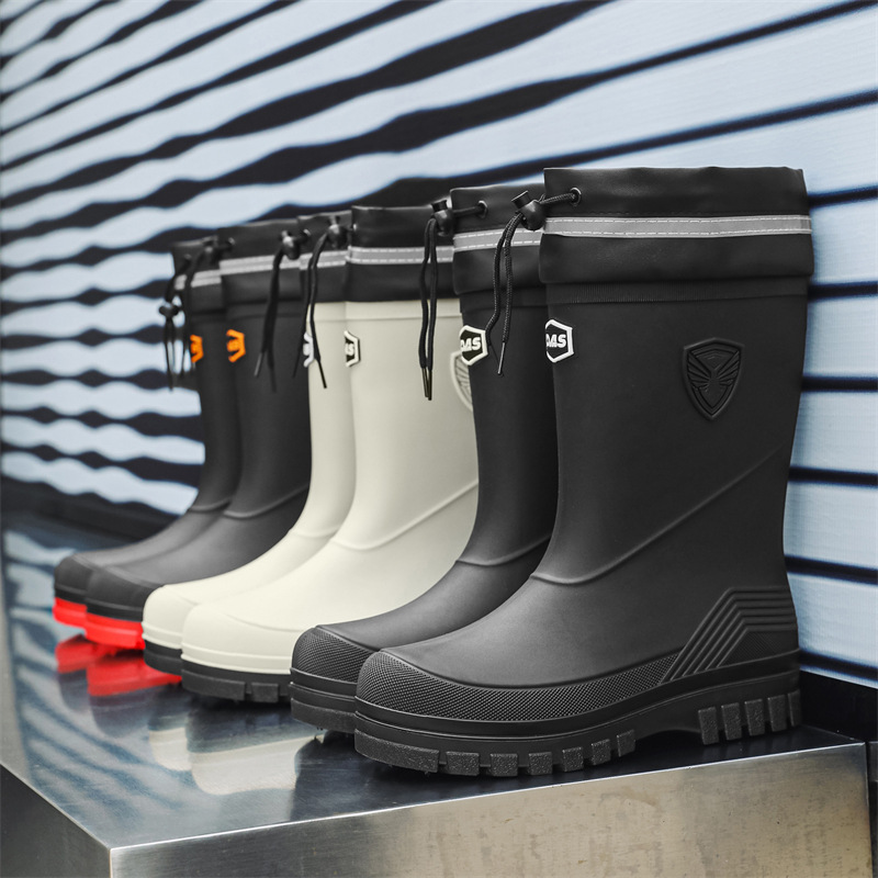 Fashion Men's Rain Boots Mid-C - Fishing Boots avaliação e preço