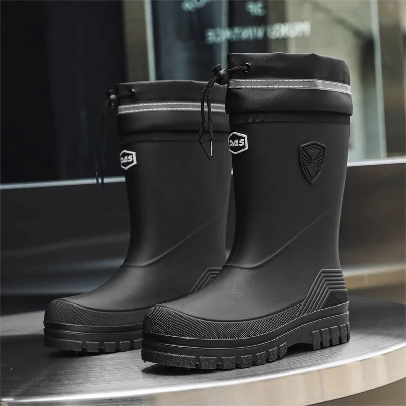 Fashion Men's Rain Boots Mid-C - Fishing Boots avaliação e preço
