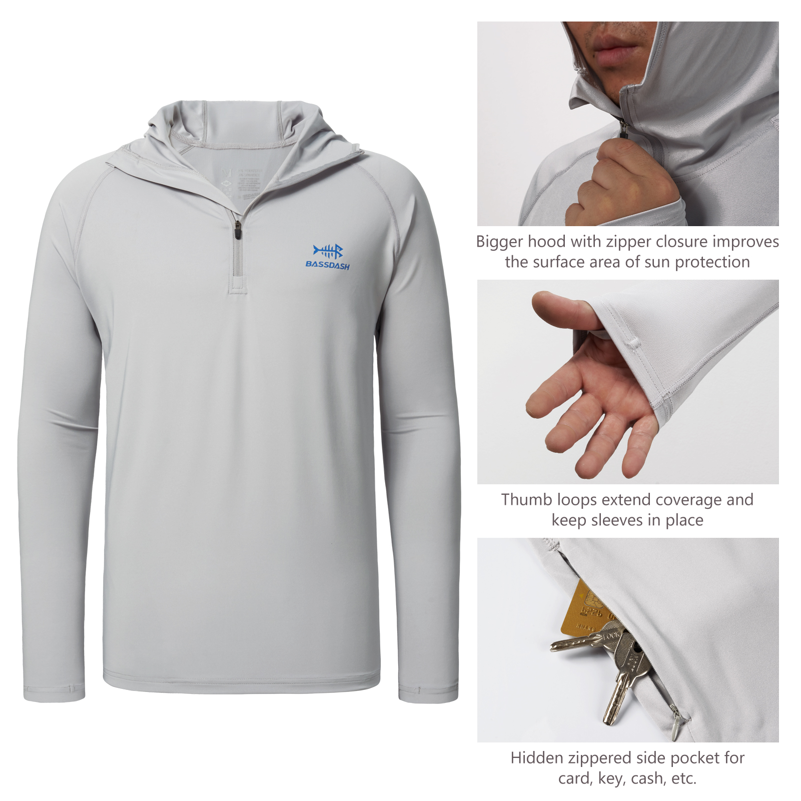 Bassdash Men’s UPF 50+ 1/4 Zip - Fishing Shirt Uv Protection avaliação e preço