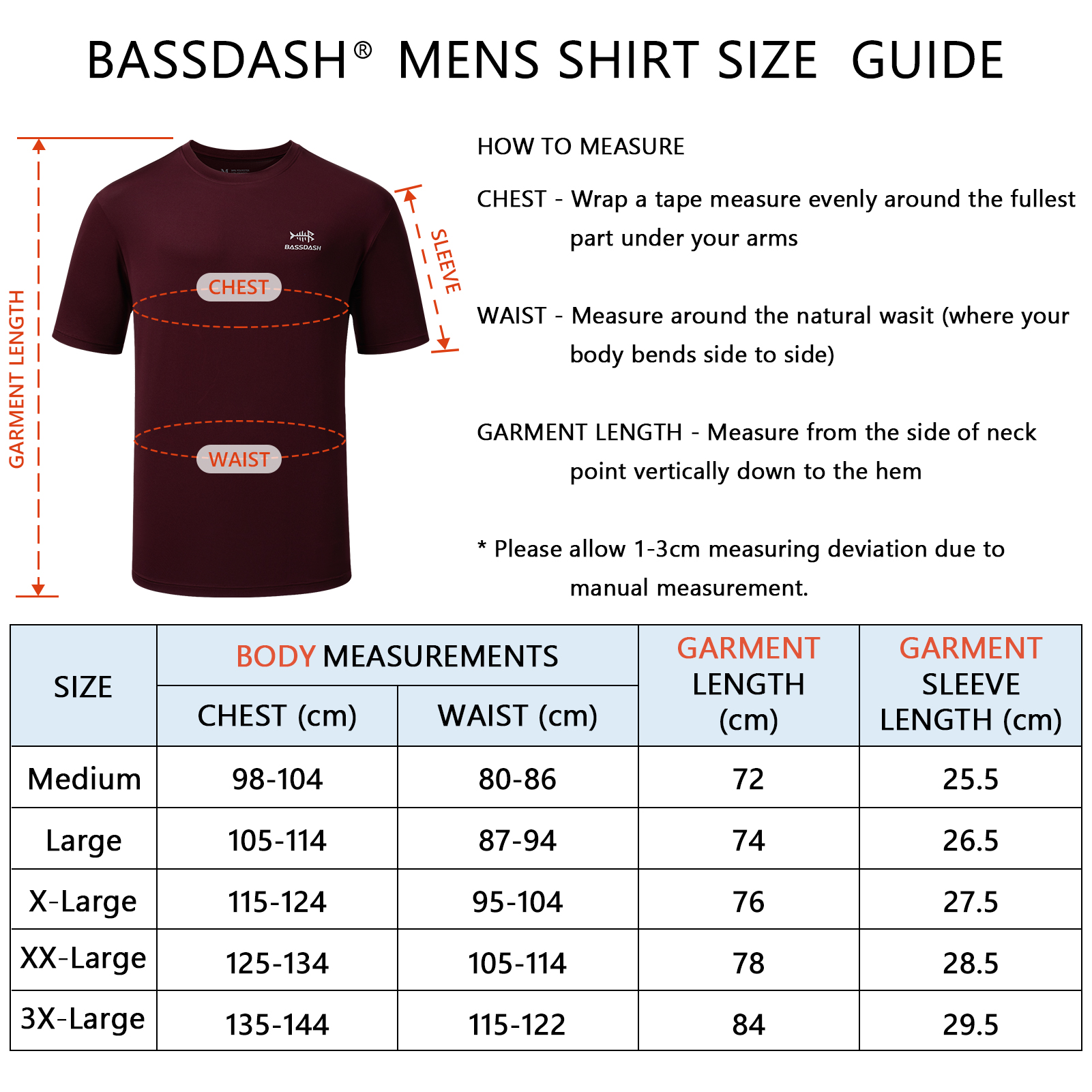 BASSDASH Men’s UPF 50+ Short S - Fishing Shirt Uv Protection avaliação e preço