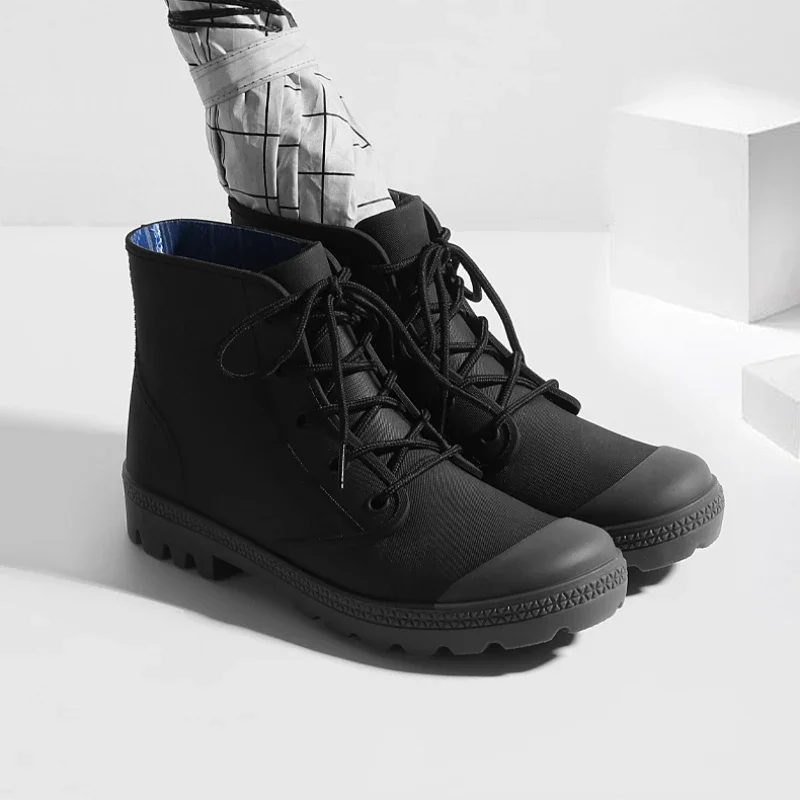Winter Men Rain Boots Lace-up  - Fishing Boots avaliação e preço