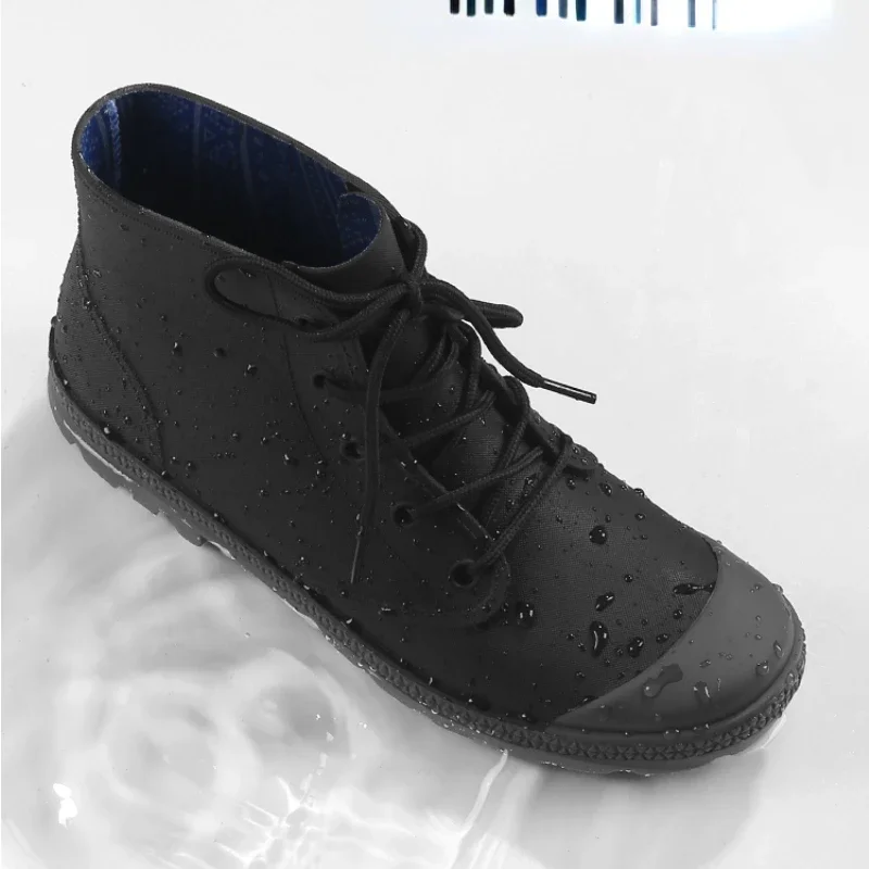 Winter Men Rain Boots Lace-up  - Fishing Boots avaliação e preço